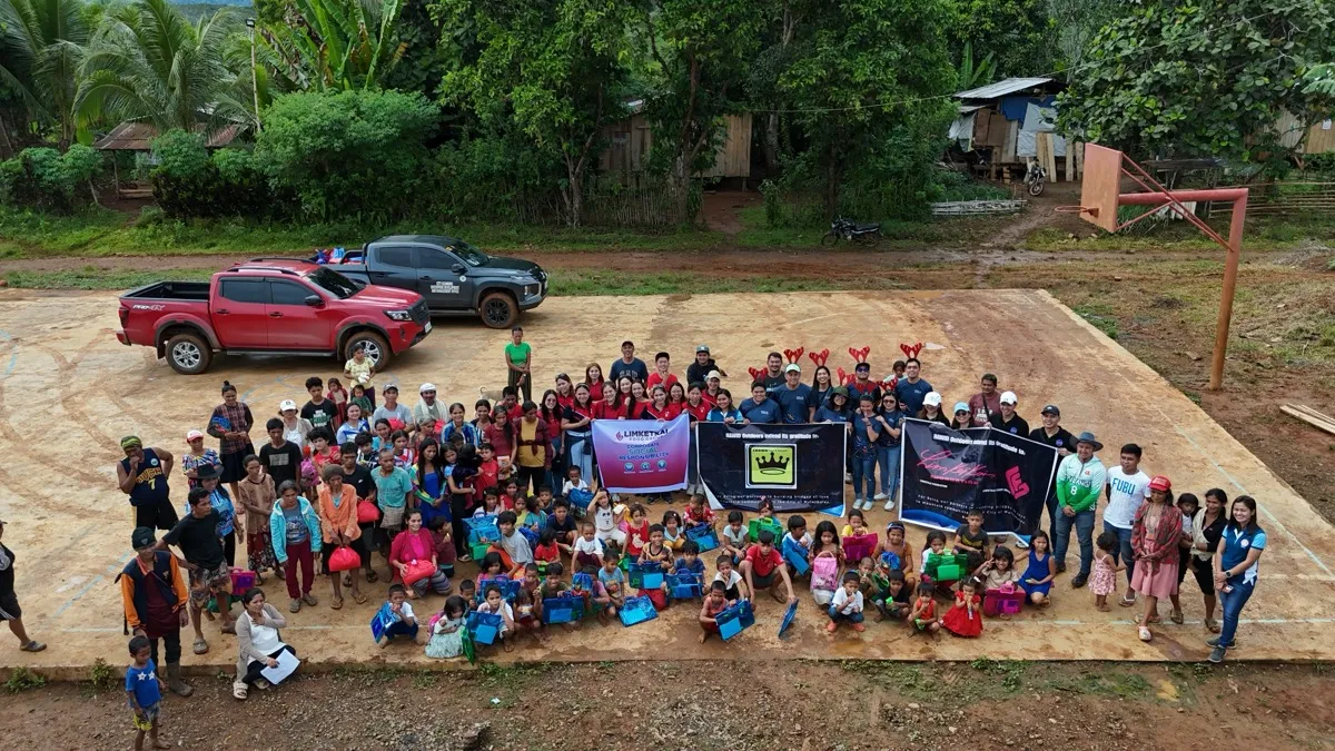 Aerial landscape of mountain community